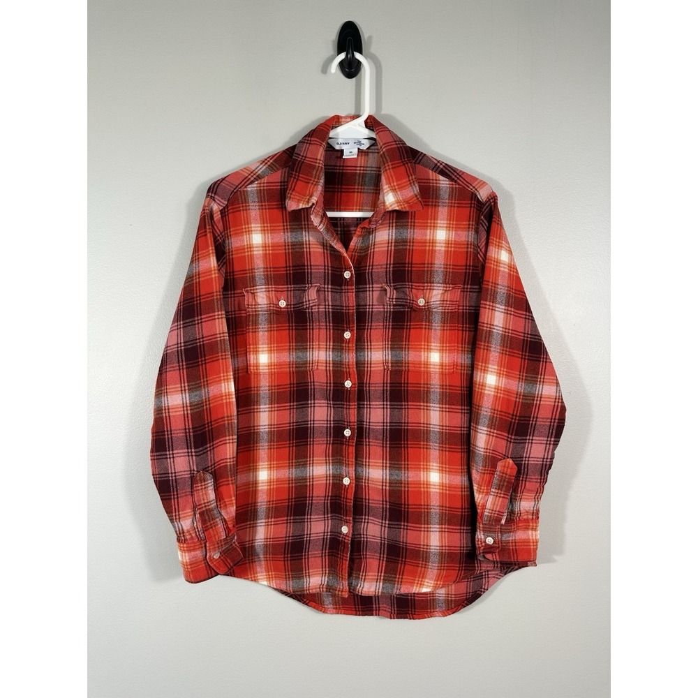 Old Navy The Boyfriend Shirt Flannel Womens XS Colorful Fall